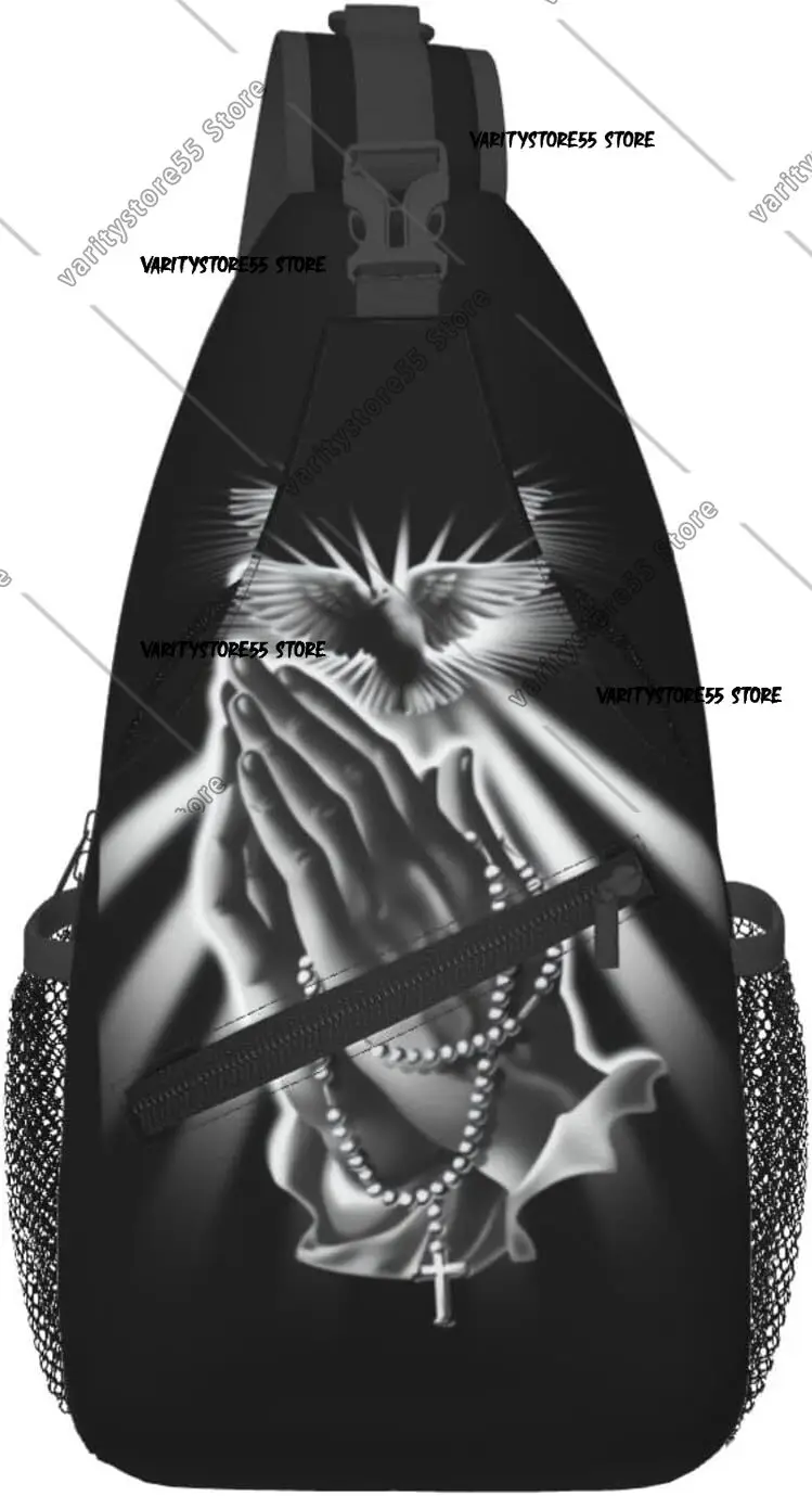 Cute Christian Jesus Crossbody Backpack Cross Sling Bag Travel Hiking Jesus Chest Bag Daypack for Women Men