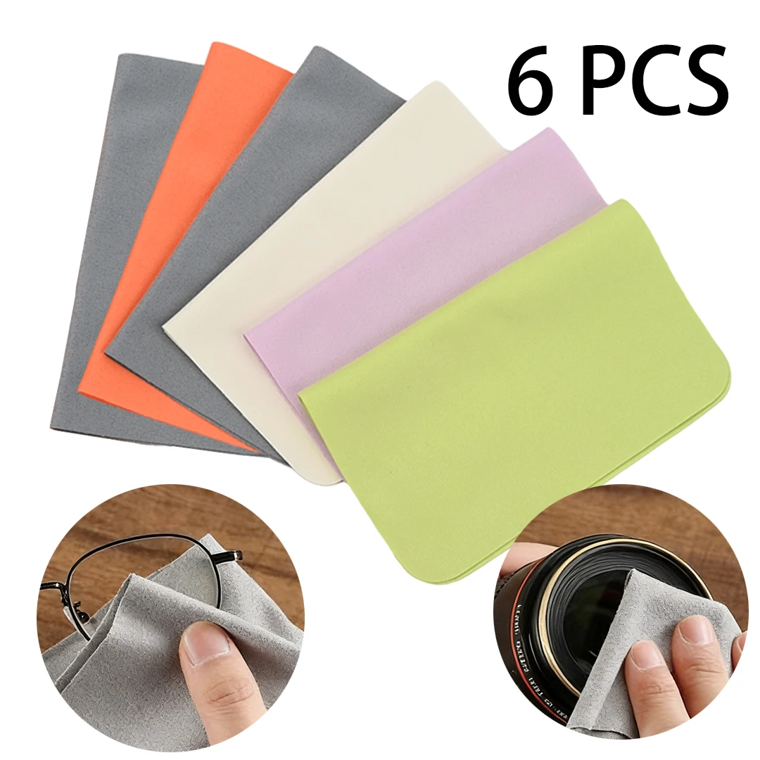 Paños de limpieza de microfibra VOPHA para gafas, toallitas para gafas de sol, cámara, paño de limpieza y pulido, 6 piezas