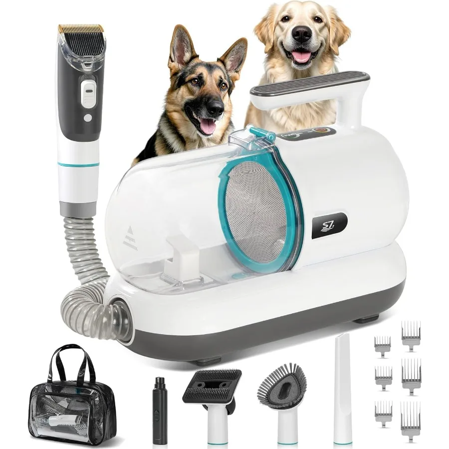 

High-Suction Dog Grooming Vacuum for Small Medium Dogs with Compact Hair Collection System Strong Suction Low-Mess Indoor Gr
