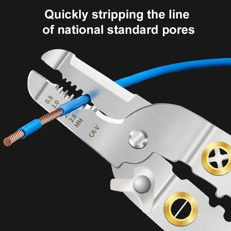 Stripping Crimping Pliers Wire Stripper Multi Functional Ring Crimpper Electrician Peeling Network Cable Stripper Tools