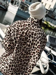 New Women's Clothing European And American Street Style Fashion Versatile Cardigan Style Printed Leopard Print Top Outwear