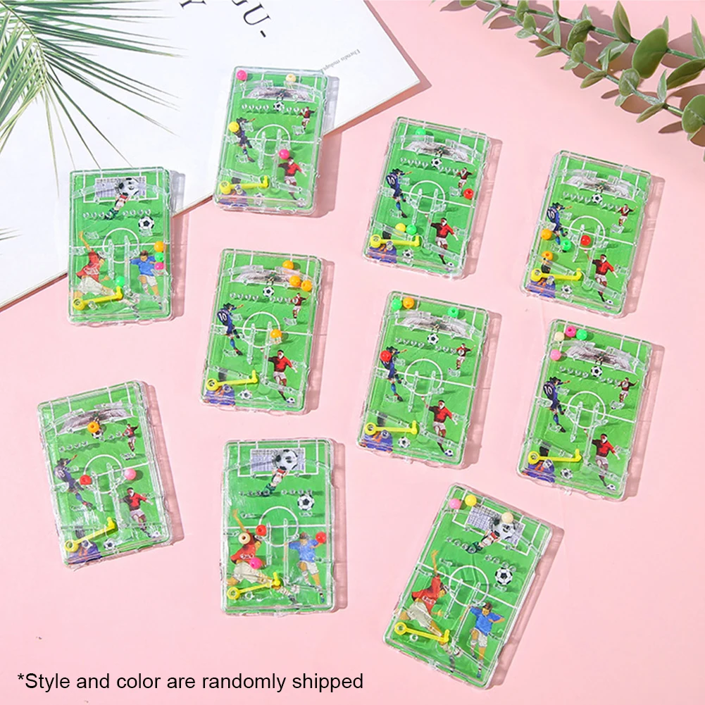 10Pcs Soccer Maze Game Table Football Puzzle Toy Handheld Football Maze Puzzle Game Gift for Boys Girls