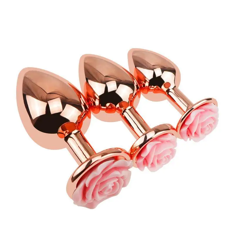 1/3Pcs Rose Shape Anal Plug Sex Toys For Men Women Beginners And Advanced Users Vagina Anal Training view 2