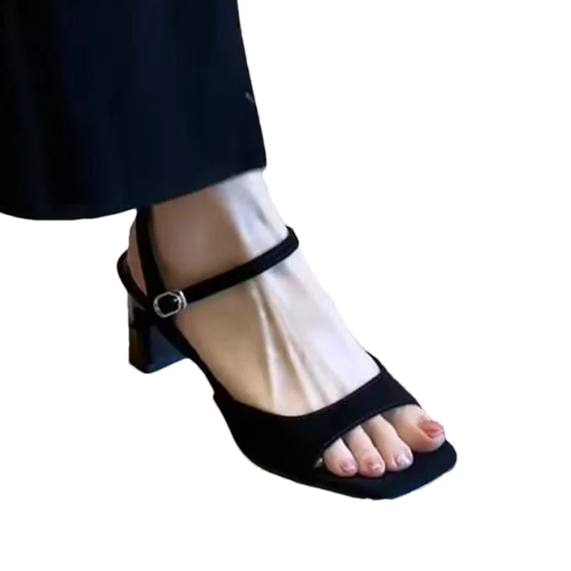 High Heels Women's Sandals Chunky Shoes Fashion Slippers Summer Elegant Open Toe Shoes 2026 Trend Walking Casual Slides Mujer view 6