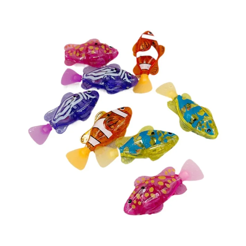 لعبة تفاعلية لحوض الاستحمام الإلكتروني الحساس للضوء للأطفال، تحاكي سباحة الأسماك الحيوانات الأليفة الملونة، مثالية كهدية للعطلات