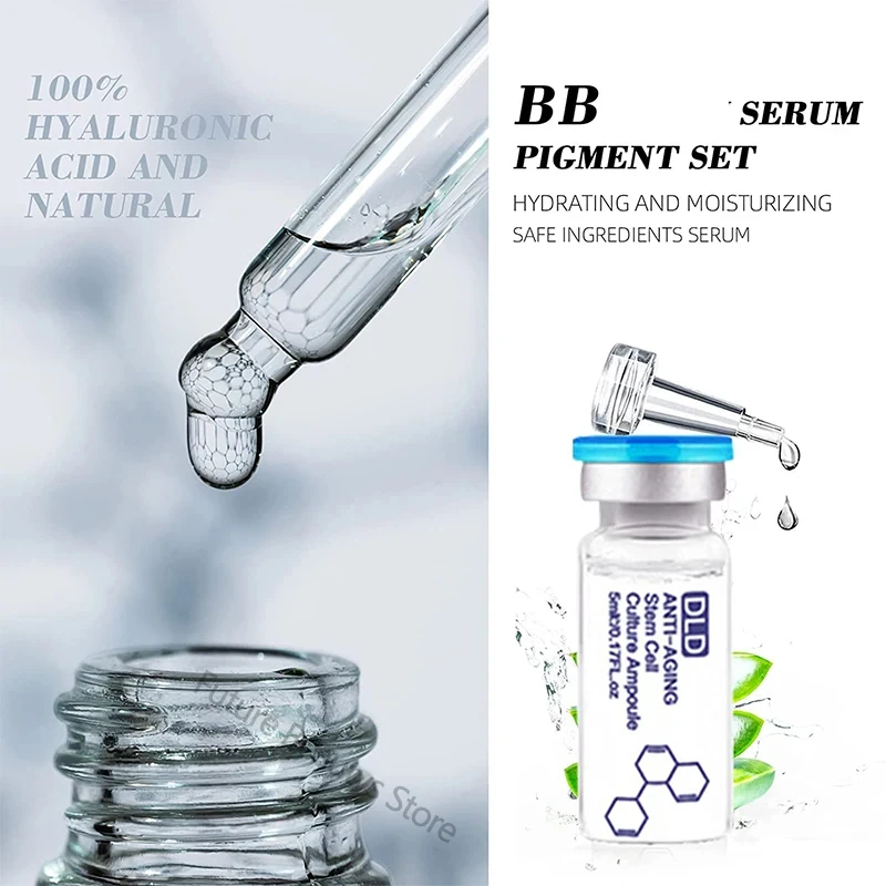 5ml Hyaluronic Acid Niacinamide Facial Serum BB Cream Glow Ampoule Kit Salmon DNA Moisturizing Skin Rejuvenation Beauty