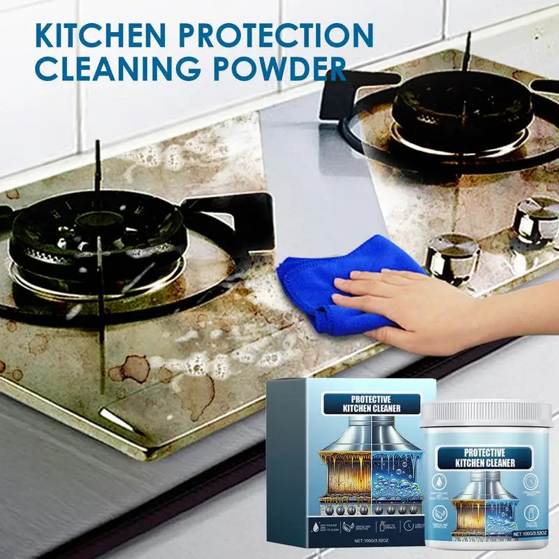 Kitchen Cleaner Powder Protective Oil Pollution Cleaning Powder Remove Kitchen Stain Kitchen Cleaner All-Purpose Cleaning Powder