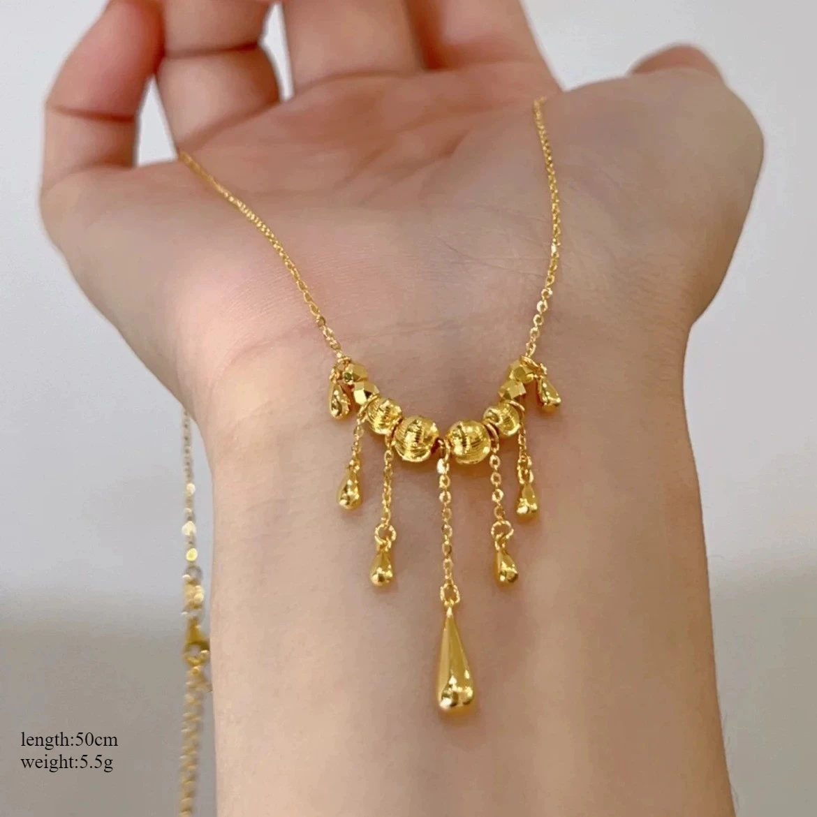 

Real Shiny 18 Kt Gold Color Cat's Eye Bead Pendant Necklace for Women Wedding Birthday O Chain Necklace Fine Jewelry Gifts