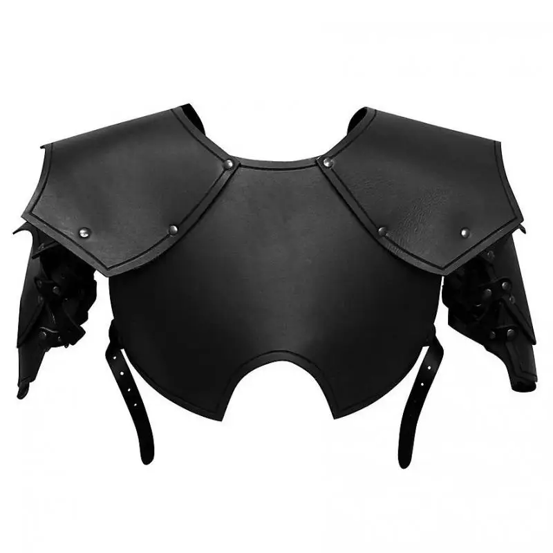 

Medieval Viking Knight Warrior PU Leather Shoulder Armor Breastplate Roman Legion Gladiator Cosplay Costume Larp Pauldrons Prop