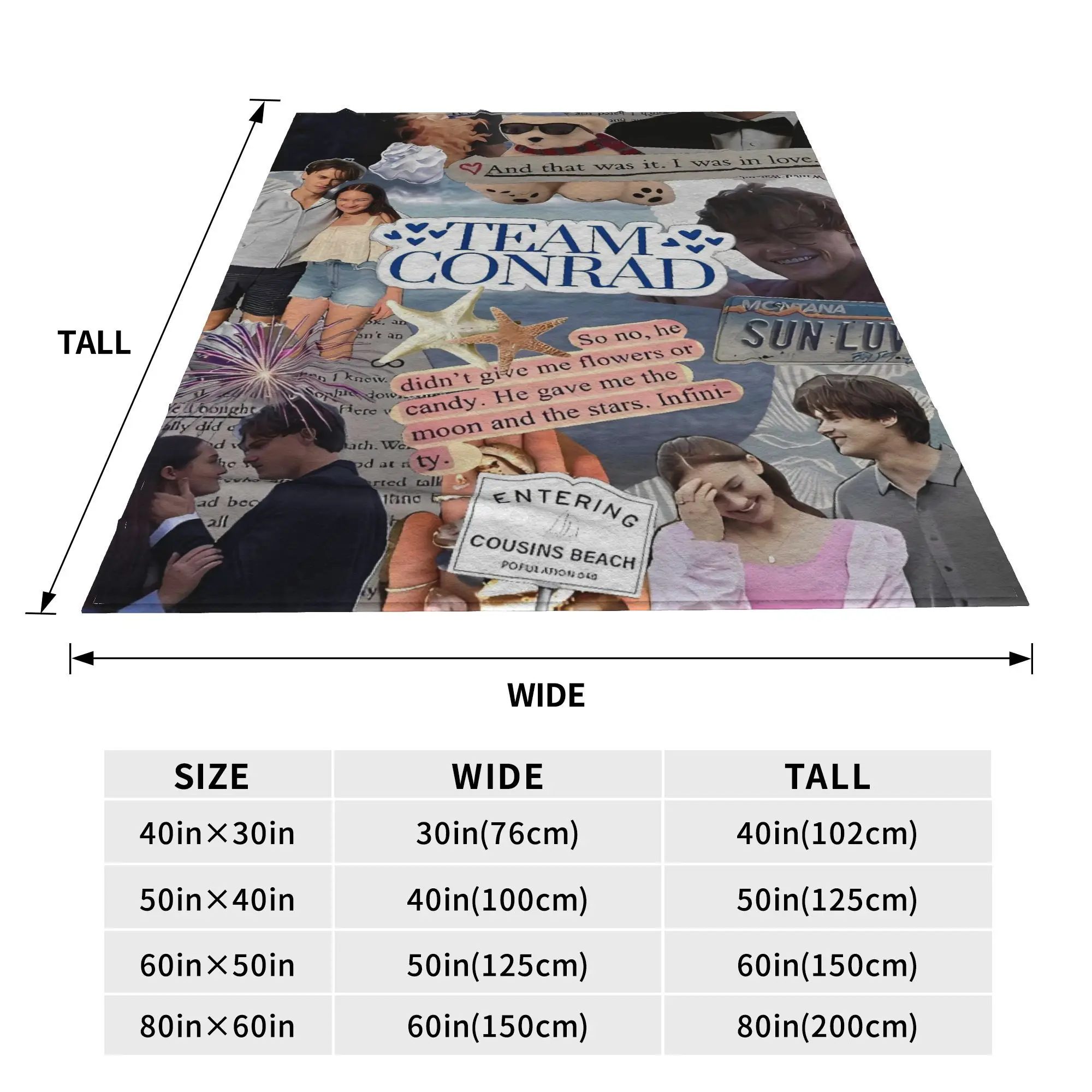 كوزينز فريق الشاطئ كونراد الصيف تحولت بطانية قطيفة جميلة صبي فتاة للأريكة كرسي سوبر دافئ جودة مخصصة المفرش