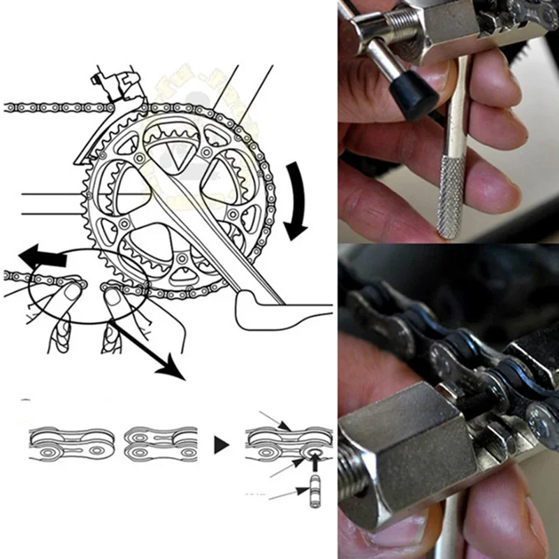 مجموعة أدوات إصلاح الدراجات لدراجات MTB والدراجات على الطرق - قاطع السلسلة، مزيل دولاب الموازنة، ساحب الكرنك، أدوات صيانة المفتاح