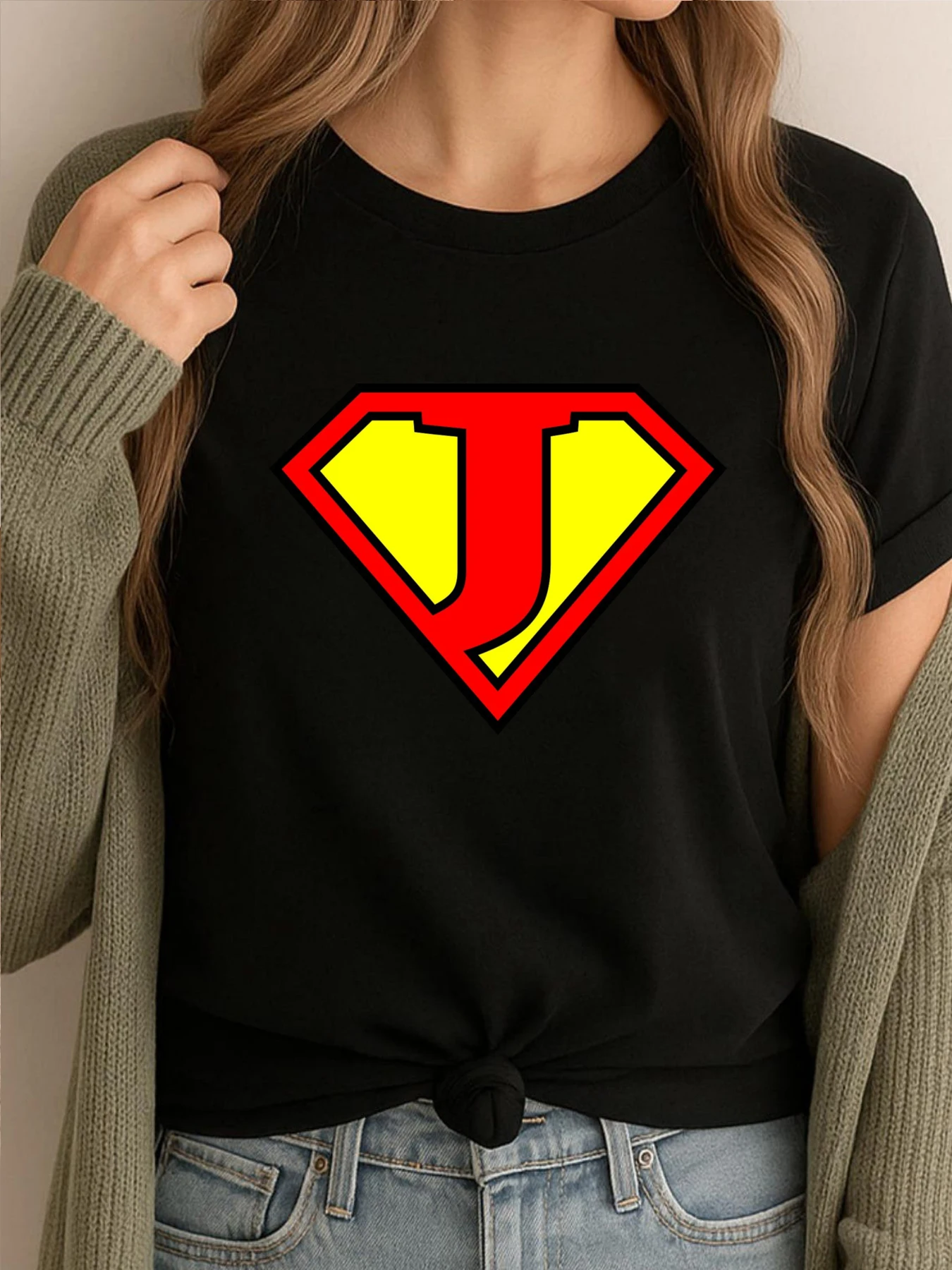 

Letter J Super Letter Vol Designer Clothes Men's T-Shirts Graphic T Shirts 100% Cotton Camisetas Chinese Style