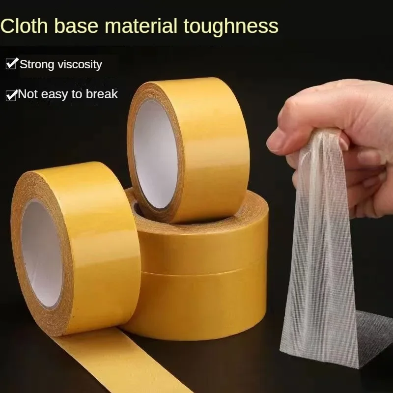 Traceless Mesh Double-sided Adhesive High Viscosity Strong Yellow Cloth Base Tape Household Fixed Carpet Exhibition Floor Seam