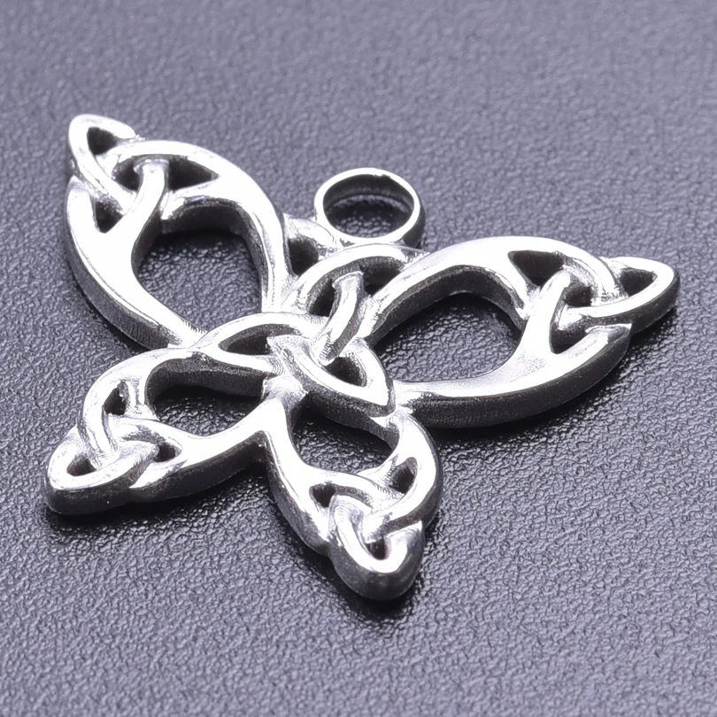 4pcs Vintage Originality Silver Color Witch Knot Charm Celtic Knot Triquetra Knot Pendant Charm For Jewelry Making Accessories