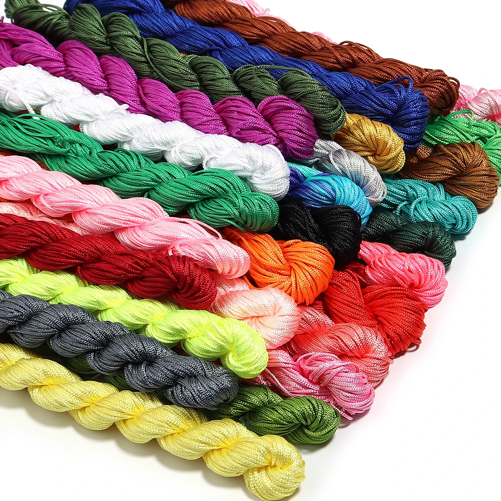 14-28Yards/Lot 1mm 1.5mm Braided Polyester Thread Cords For Ornament Making DIY Crafts Sewing Materials Clothing Accessories