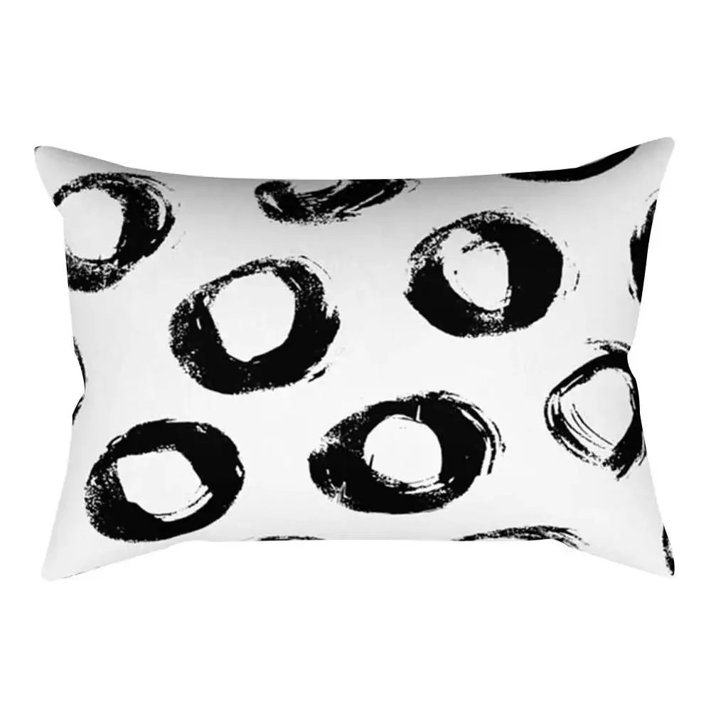 Fodera per cuscino rettangolare geometrico a righe in bianco e nero cuscino decorazioni per la casa camera da letto soggiorno Fashion Design