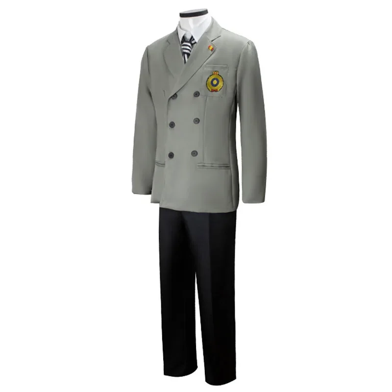 Akechi Cosplay Traje para Pessoa 5, AKC Uniforme Terno, Corvo, Peruca Cosplayer, Headwear