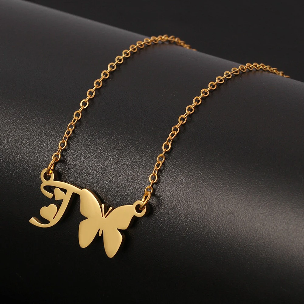 Personalized Stainless Steel Butterfly Style Name Necklace, Luxurious And Elegant High-Quality Necklace, A Surprising Gift