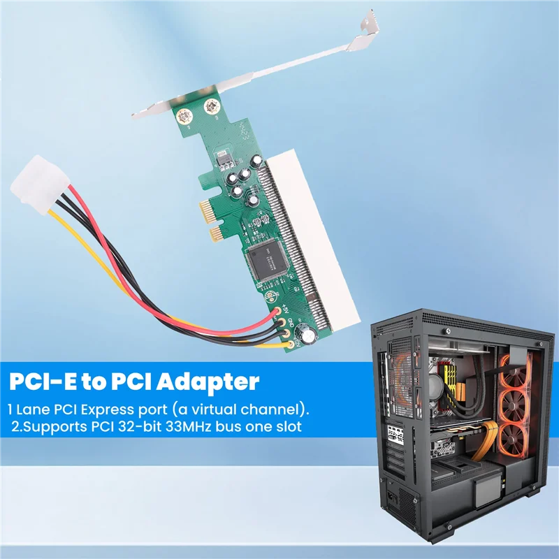 

PCI-Express To PCI Adapter Card PCI-E X1/X4/X8/X16 Slot With 4 Pin Power Cable Card CNIM Hot