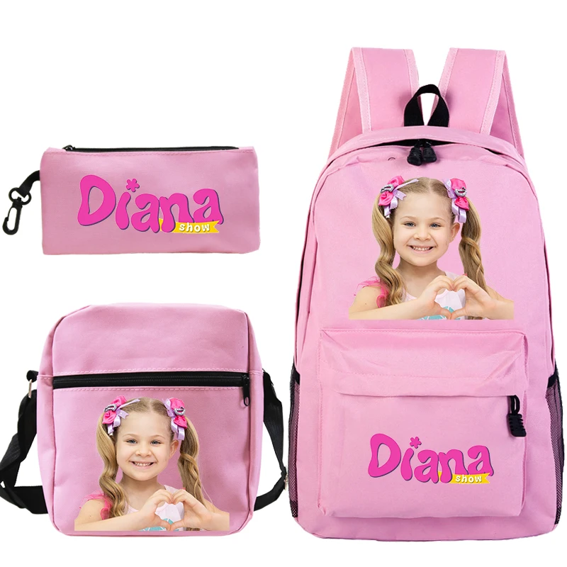 

Mochila Kids Diana Show Backpack Kids Cute Bookbag Kawaii Diana School Bags For Girls 3pcs Set Children Backpack Back To School