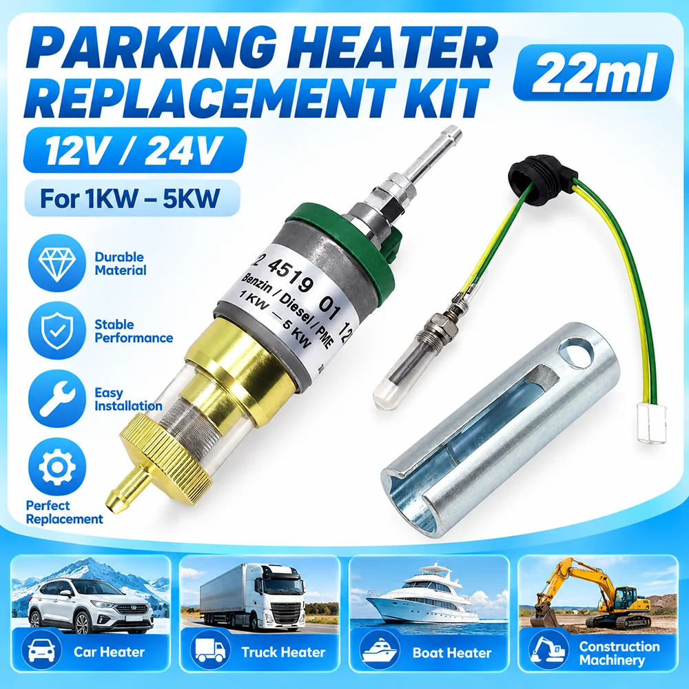 12V/24V 1KW-5KW Car Upgrade Ultra-low Noise Heater Fuel Pump + Glow Plug +Wrench for Eberspacher Universal Diesel Parking Heater