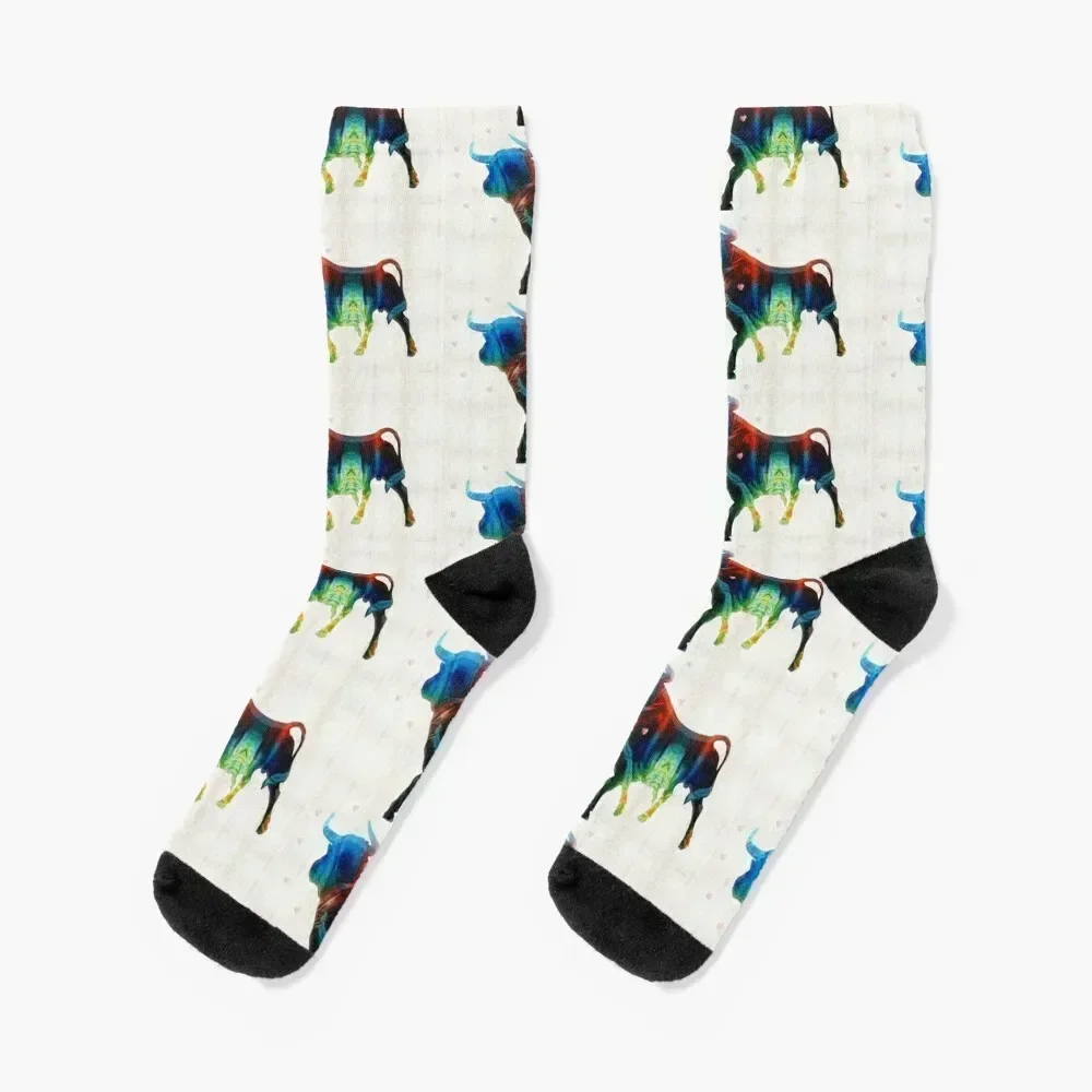 

Bull Art Print - Love A Bull 2 - By Sharon Cummings Socks New year's short luxe Boy Socks Women's