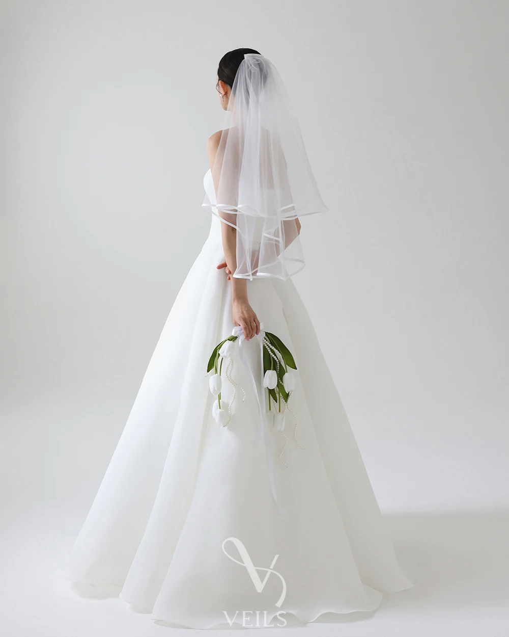 OLOEY Simple White Wedding Dress Strapless A-Line Bridal Gown Elegant Korean Style Backless Civil Evening Dresses Vestidos