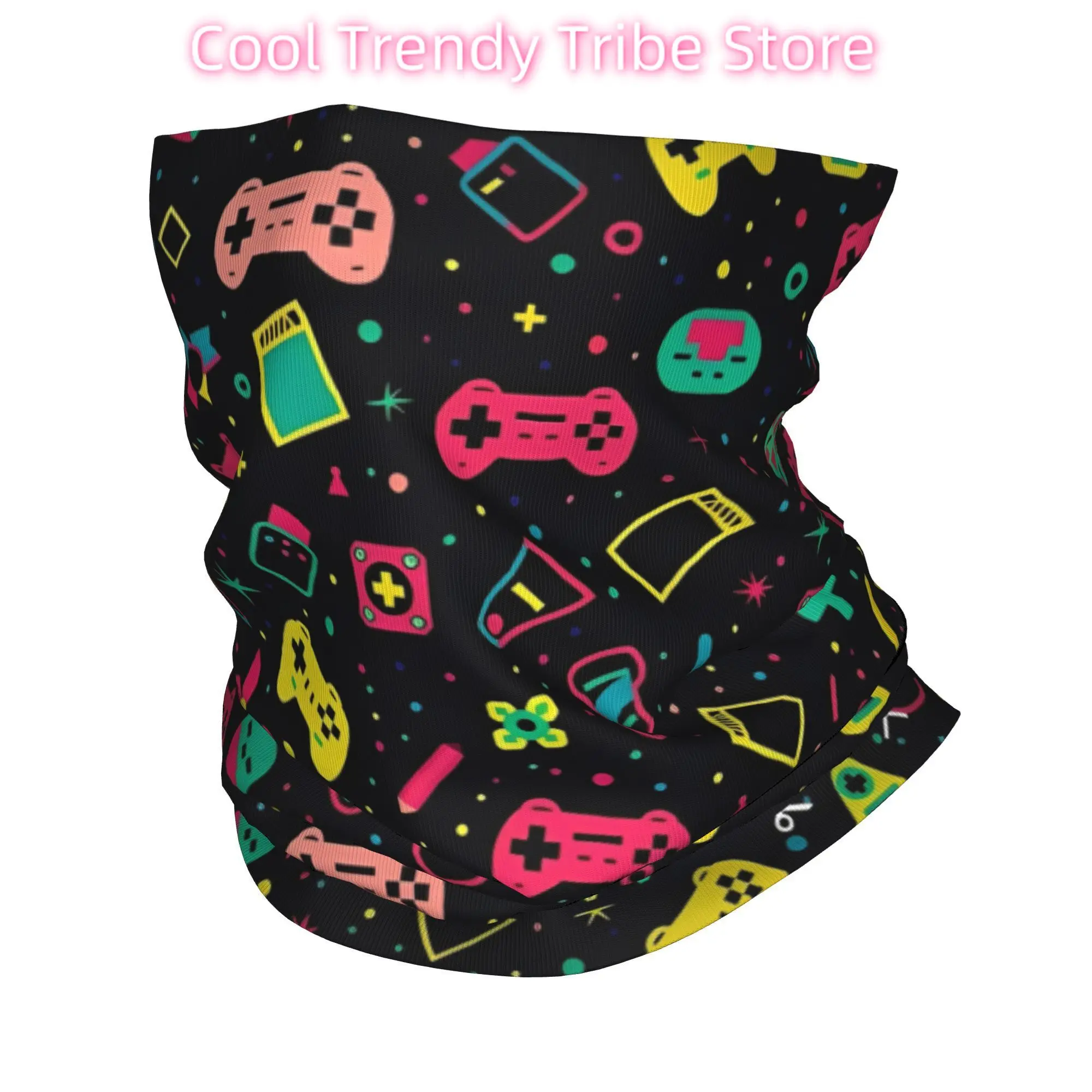 Video Game Gaming Controller Bandana Neck Cover Printed Wrap Scarf Multifunctional Face Mask Cycling Unisex Adult Washable