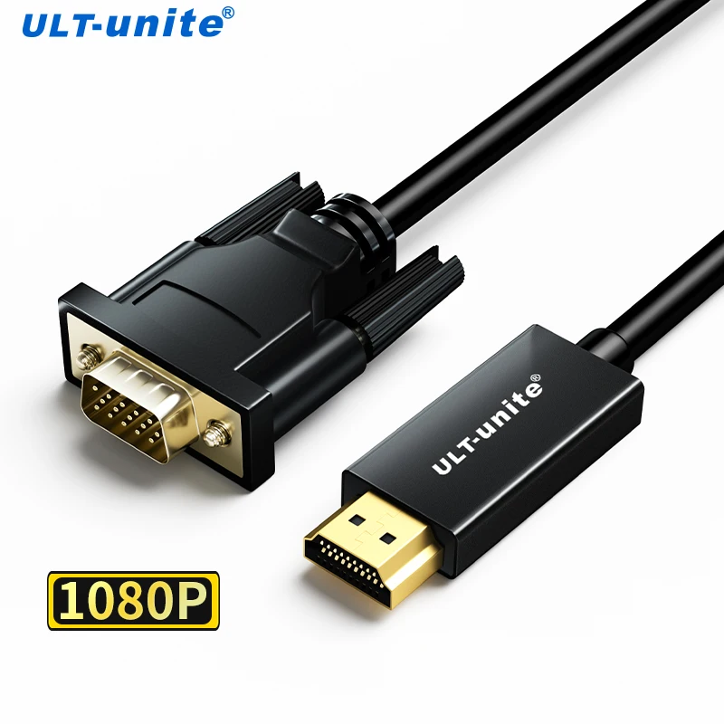 

HDMI Male to VGA Male 1080P 60Hz HDMI Compatible Cable to VGA Adapter Digital to Analog for Computer Laptop Projector