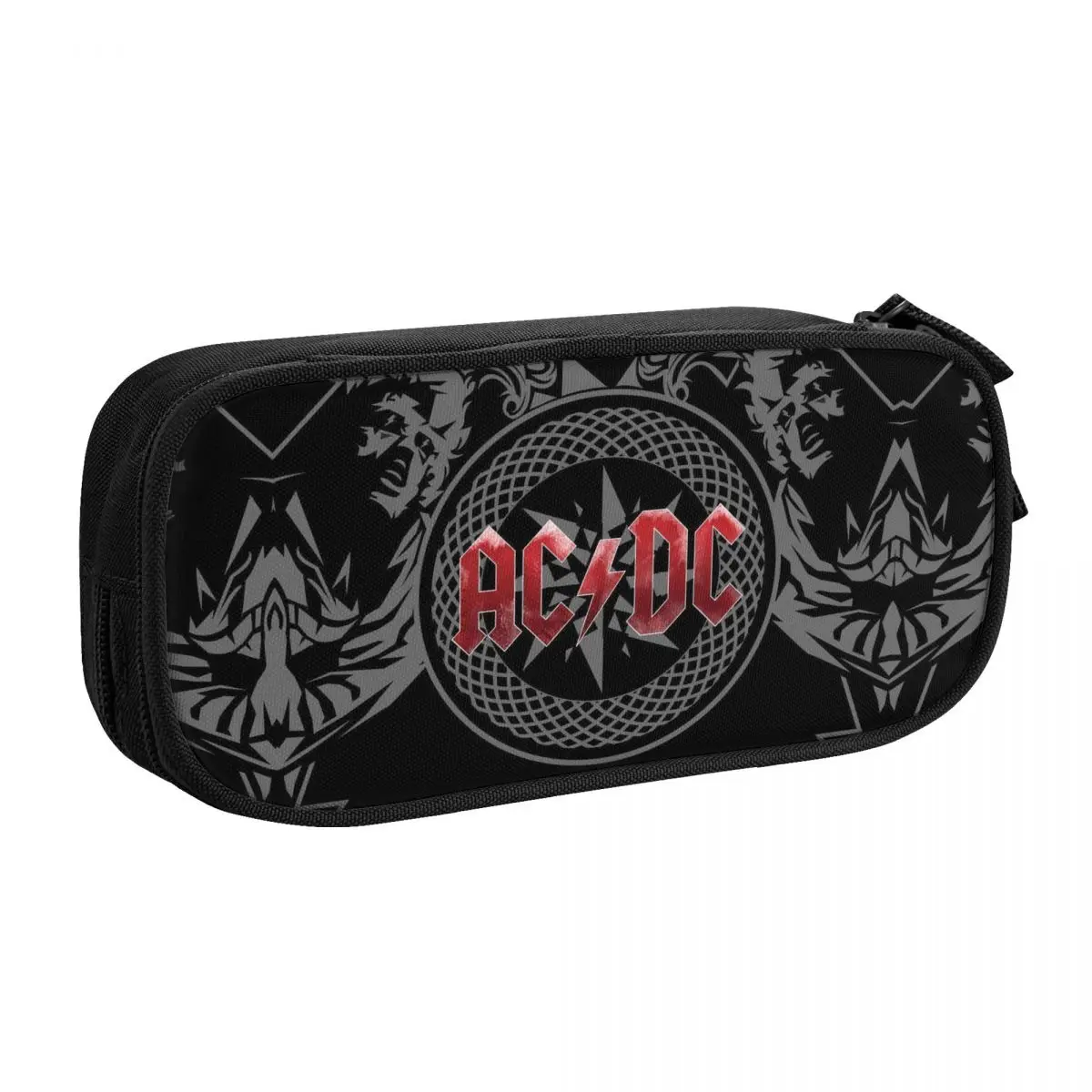 AC DC Rock Roll Band Korean Pencil Case Boy Girl Large Capacity Heavy Metal Band Music Pencil Box Students Stationery