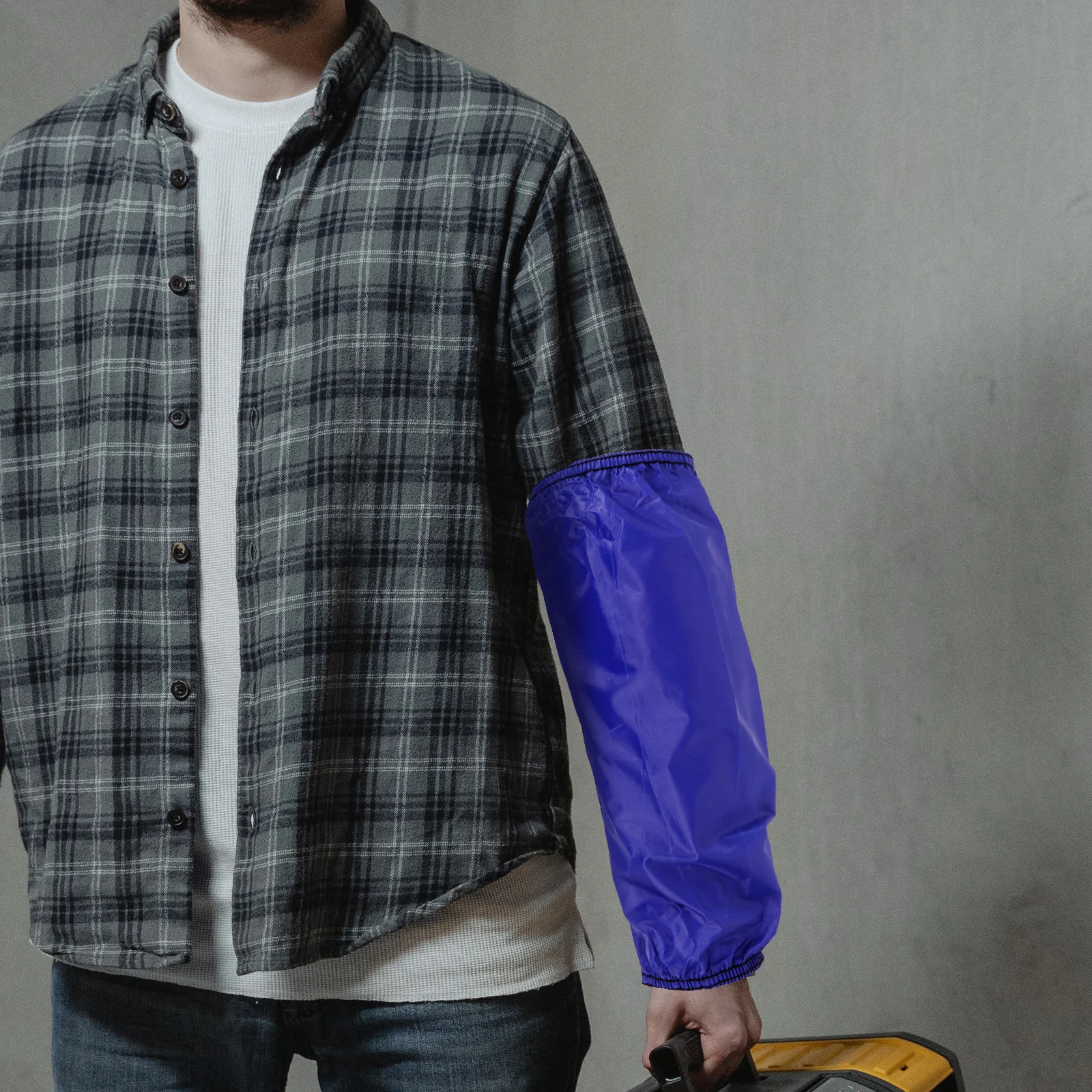 

1Pair PVC Waterproof Oilproof Kitchen Arm Sleeves Covers Oversleeves Durable Elastic Fit Cleaning Sleevelets Blue