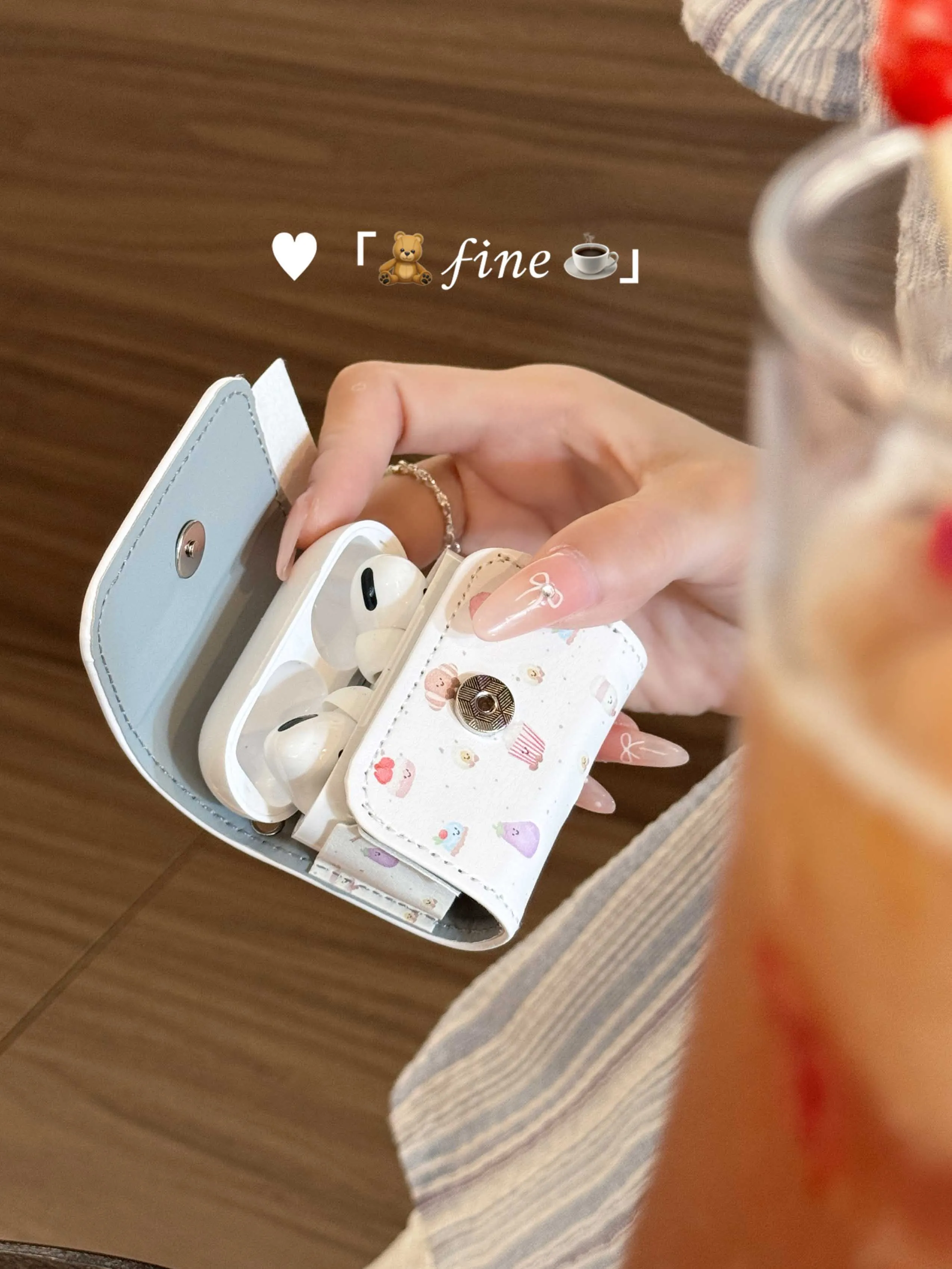 Cute croissant earphone case for apple airpods 3 pro 1 2 charging box headphone case for airpod pro2nd leather rope fundas