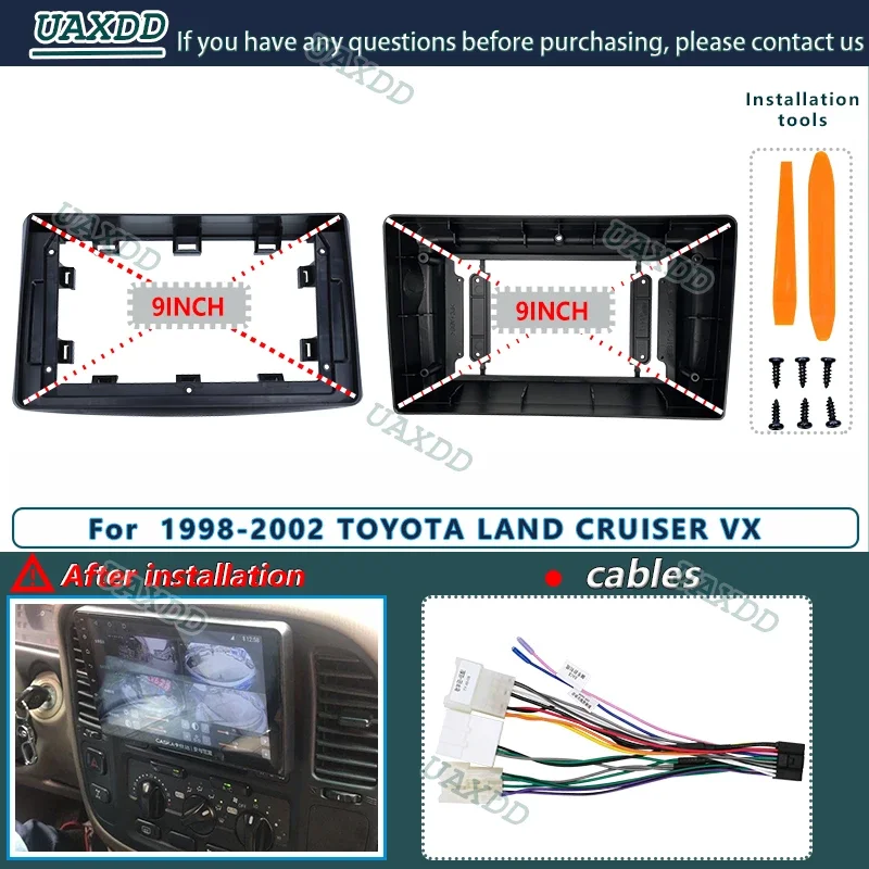 

Для 1998-2002 TOYOTA LAND CRUISER VX 9-дюймовый автомобильный радиоприемник Android DVD GPS CD Стерео аудио экраны плеера производство кабеля Wiązka ramki