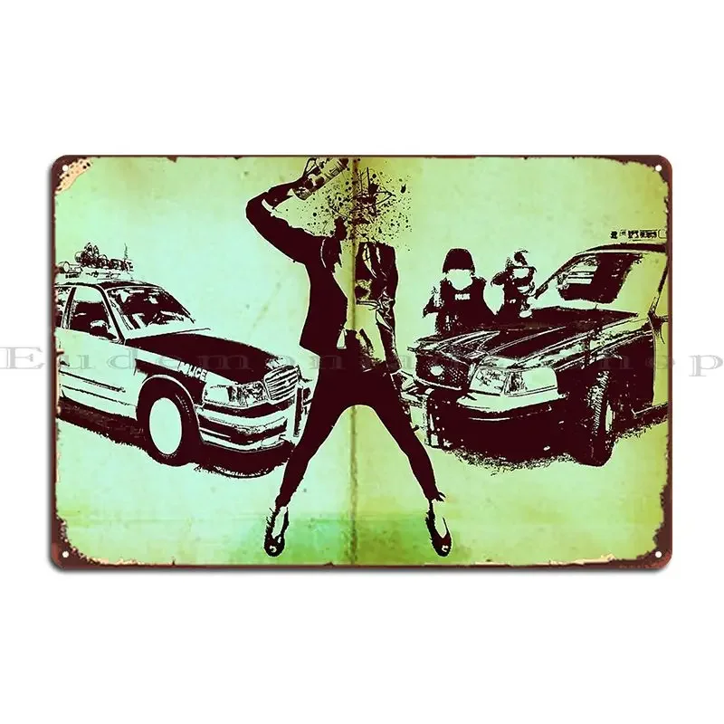 الفتيات الذين لا تحب السلطة السادس لوحة معدنية ملصق بار السينما تخصيص المنزل حانة تين تسجيل ملصق