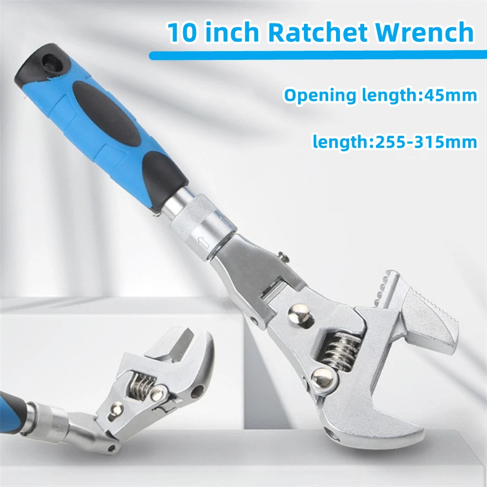 

New Shaking Head Ratchet Quick Expansion 5-in-1 Multi functional Ratchet Spanner for Water and Electricity Maintenance