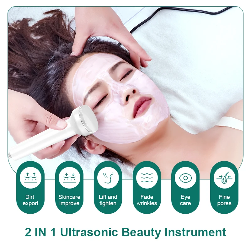 VLVEE Strumento di bellezza ad ultrasuoni professionale Dispositivo di bellezza per viso e occhi Pulizia profonda Corpo SPA Uso del salone di