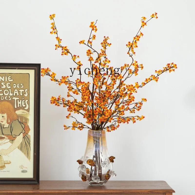YFY high-end transparent glass vase, living nourishment, art decoration, simple ornament