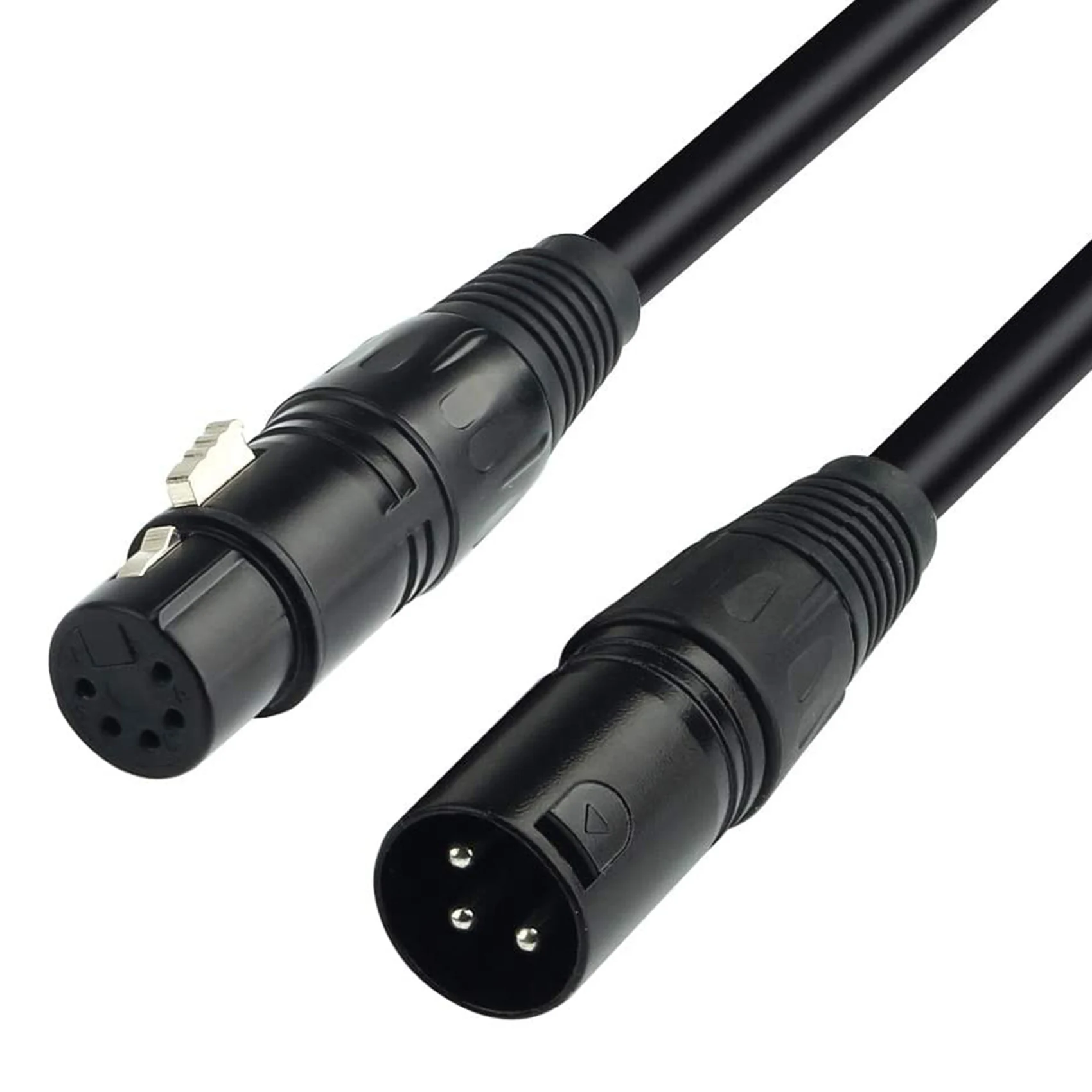 XLR Male 3 Pin to XLR Female 5 Pin & XLR Female 3 Pin to XLR Male 5 Pin Audio Cable, for Microphone DMX Stage Light