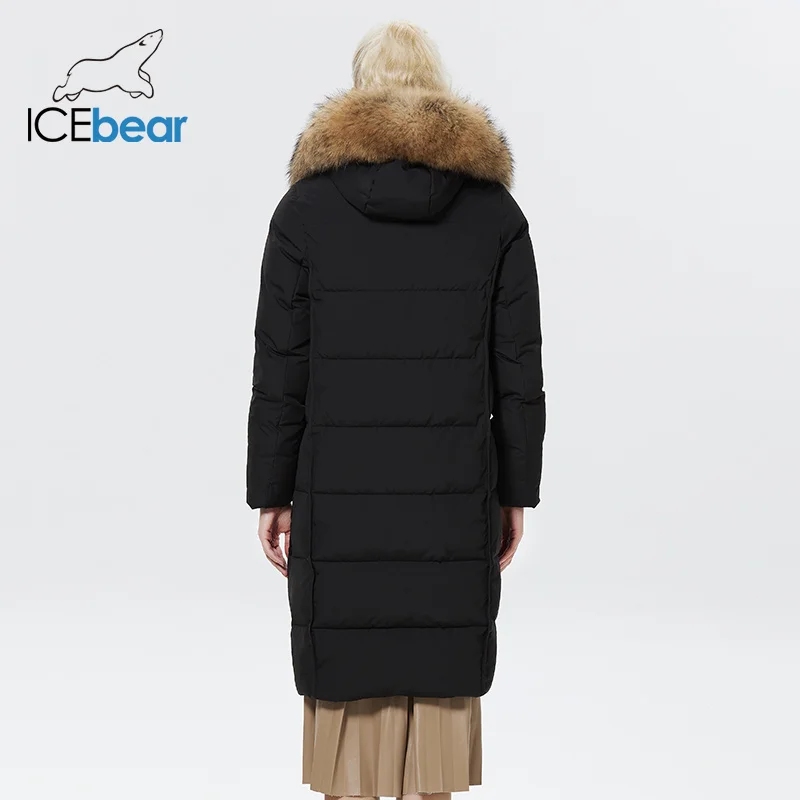 ICEbear 2023 Winter Women Jacket  Elegant Ladies Windproof Cotton Coat Women\'s New Thickened Warm  Fur Collar Parka GWD22578I