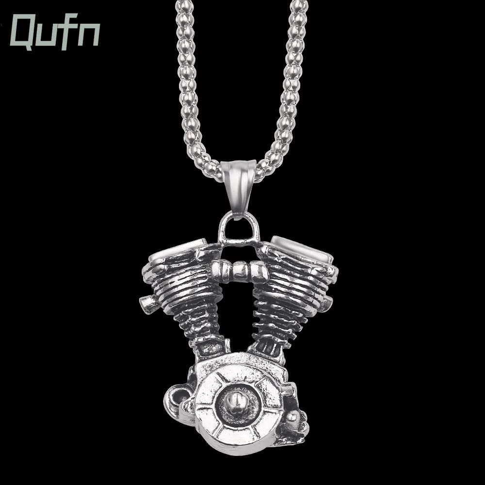 Creative Hip Hop Vintage Locomotive Motorcycle Engine Pendant Necklace Men Punk necklace Jewelry Accessories for Birthday Gift