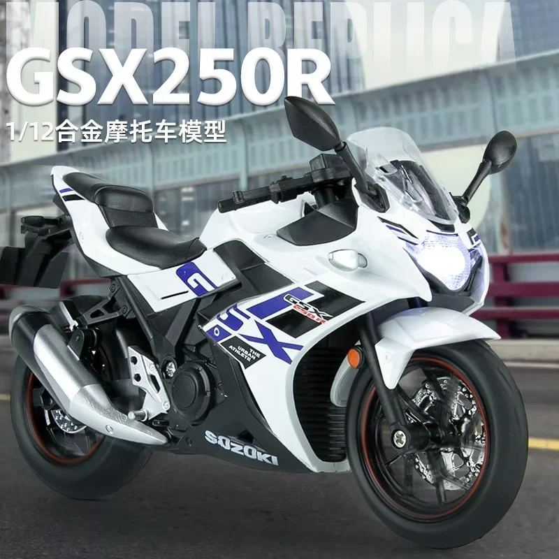 

1:12 Suzuki GSX250R Motorcycle model High Simulation Diecast Metal Alloy Model car Sound Light Collection Kids Toy Gifts