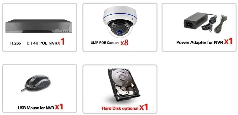 Economico Interno Esterno Impermeabile 4mp 8ch Wired CCTV Dome Sorveglianza Rete Antivandalo Ip Nvr Kit POE Sistema di Telecamere di Sicurezza