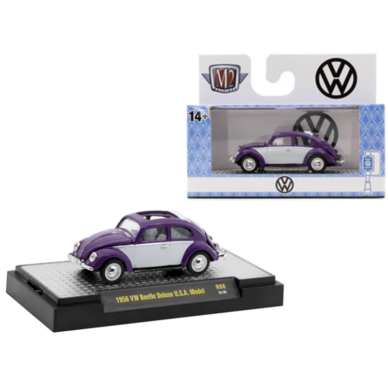 

M2 Machines 1:64 Scale Diecast Alloy 1956 VW Beetle Deluxe Toys Vintage Cars Model Classic Adult Gift Souvenir Static Display