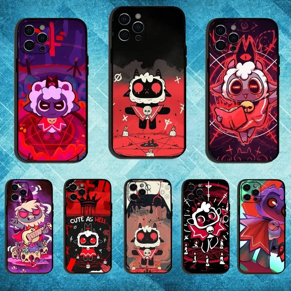 

C-Cult Of The Lamb Game Phone Case For iPhone17,16,15,14,13,12,11 Plus,Pro Max Soft Black Cover