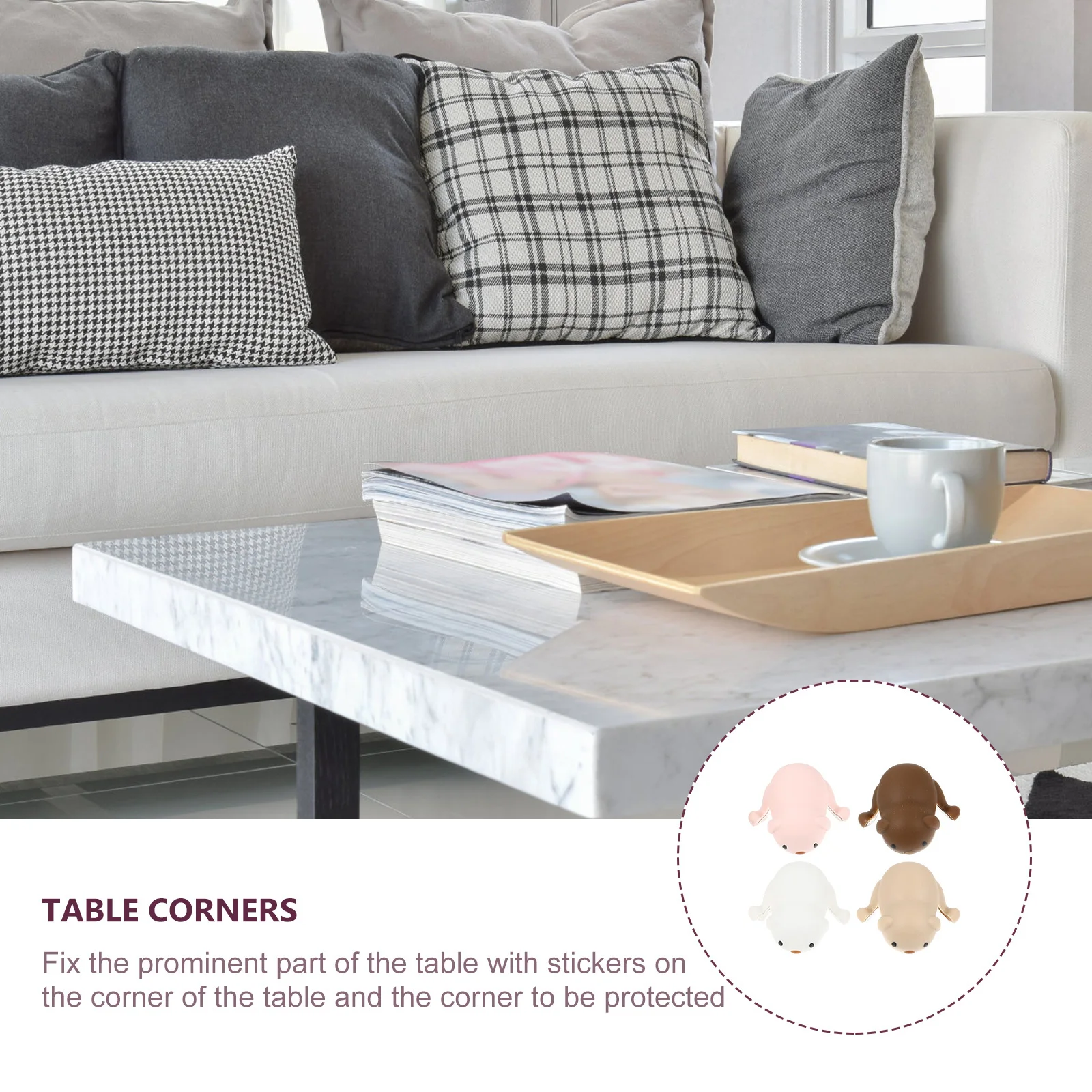 

4Pcs Adorable Cartoon Corner Protectors High Stability Silicone Bumpers for Tables Bookcases Coffee Tables Cabinets Baby