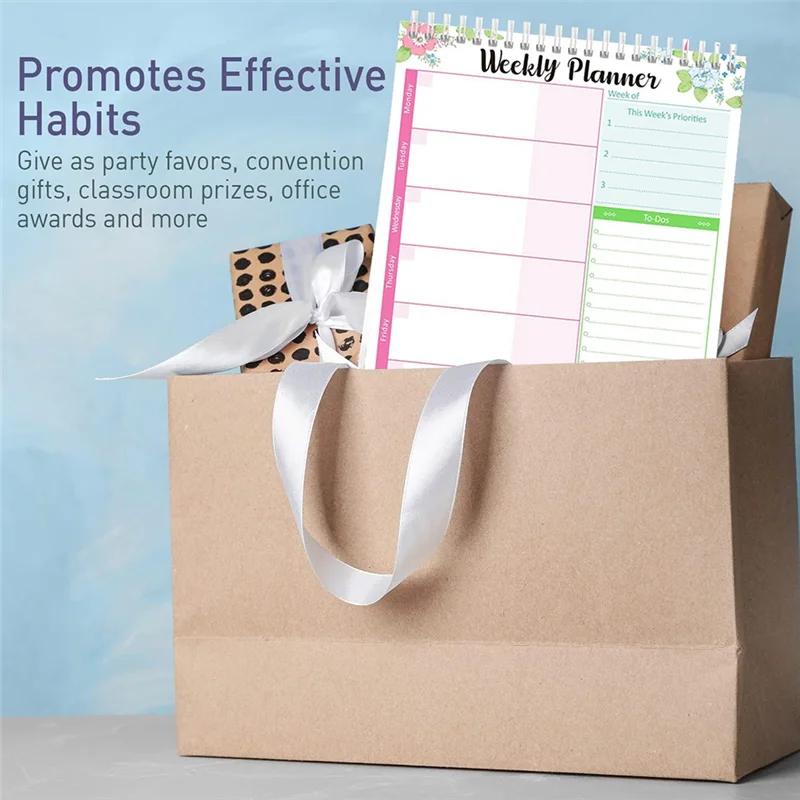 

2PCS Weekly Planner Notepad And Today Planner Notebook 52 Sheets, Undated Weekly To Do List Notepad For School Office Durable