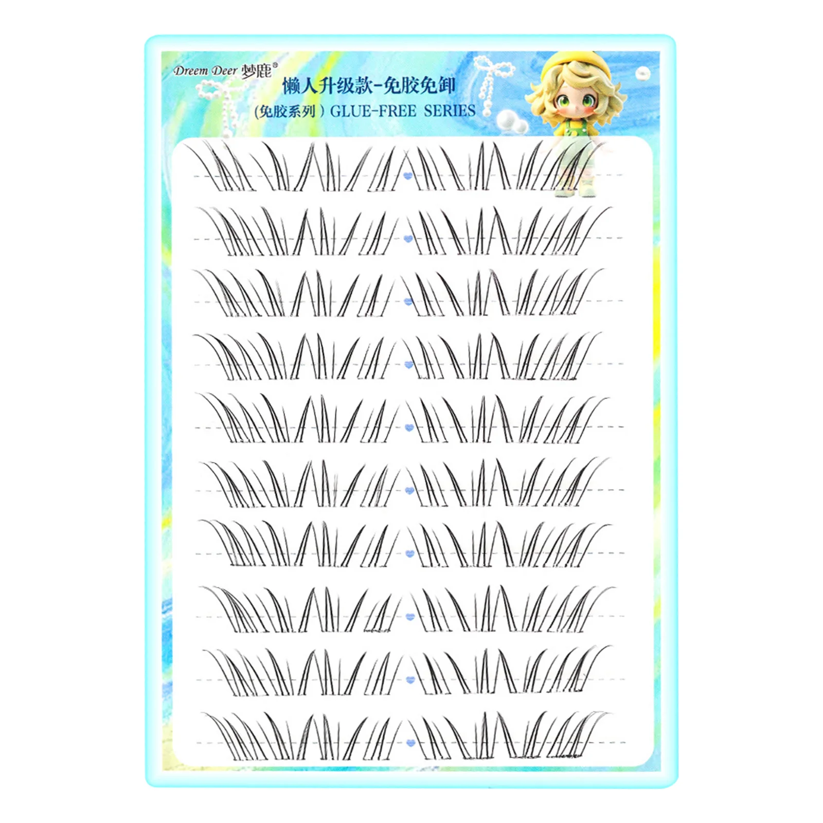 接着剤不要のつけまつげエクステンション、個別のクラスターまつげ、自然なフルルックを実現するソフトファイバーを使用、あらゆるメイクアップに最適