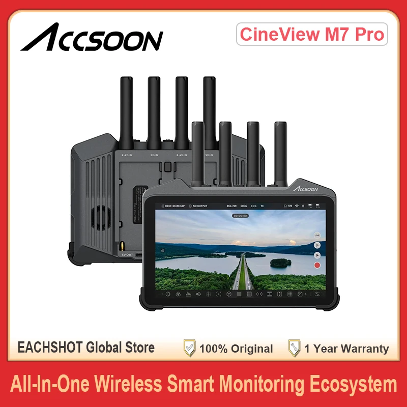 

Accsoon CineView M7 Pro 7-дюймовый сенсорный экран SDI/HDMI смарт-монитор с двухдиапазонной беспроводной записью RX 4K60 поддерживает управление камерой
