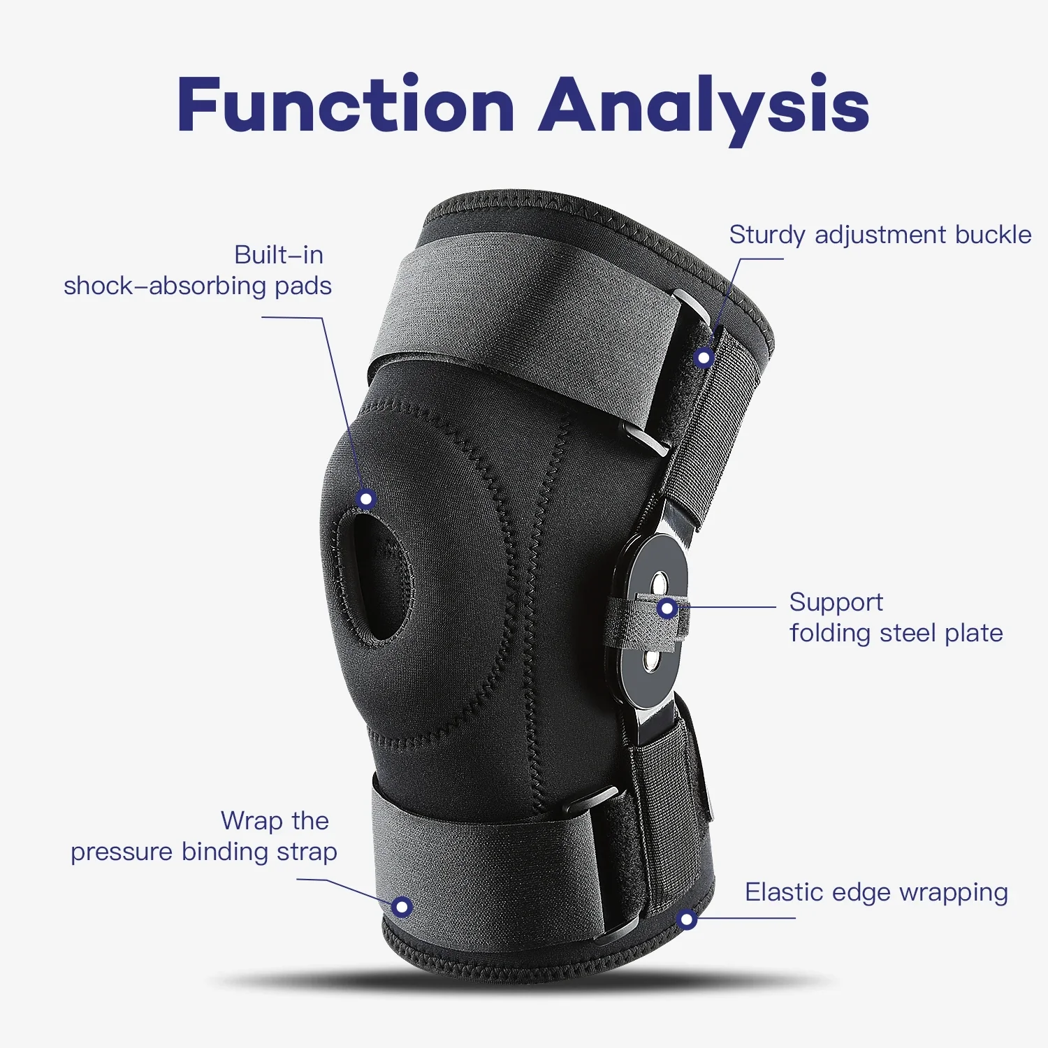 Hinged Knee Brace for Knee Pain Knee Support with Side Stabilizers Joint Pain Relief Arthritis Meniscus Tear