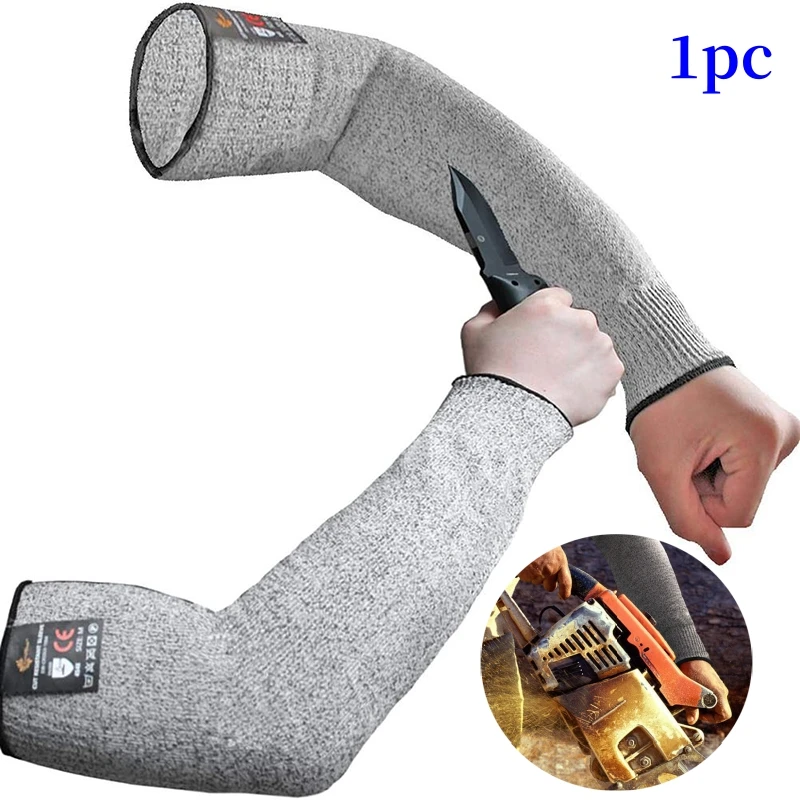 

1Pc Level 5 HPPE Cut Resistant Anti-Puncture Work Protection Arm Sleeve Cover Anti-cut Level 5 Safety Work Gloves Cut Gloves